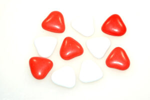 Mini hartjes rood en wit
